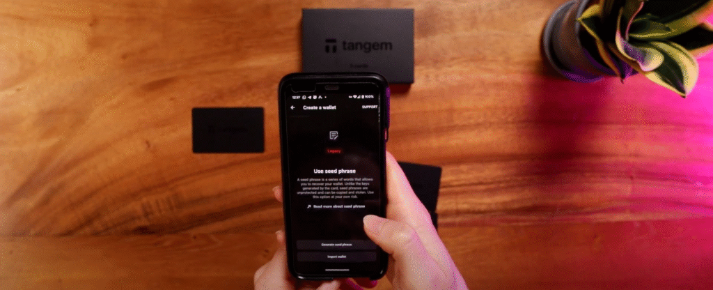 tangem wallet seed phrase option