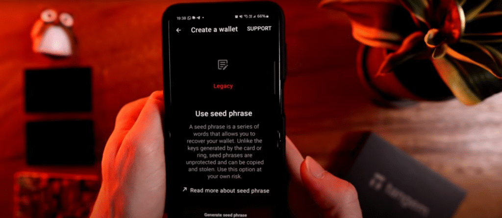 tangem app generate seed phrase