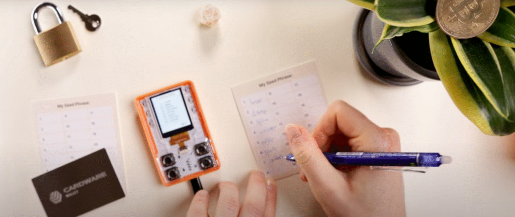 cardware btc only write down seed phrase