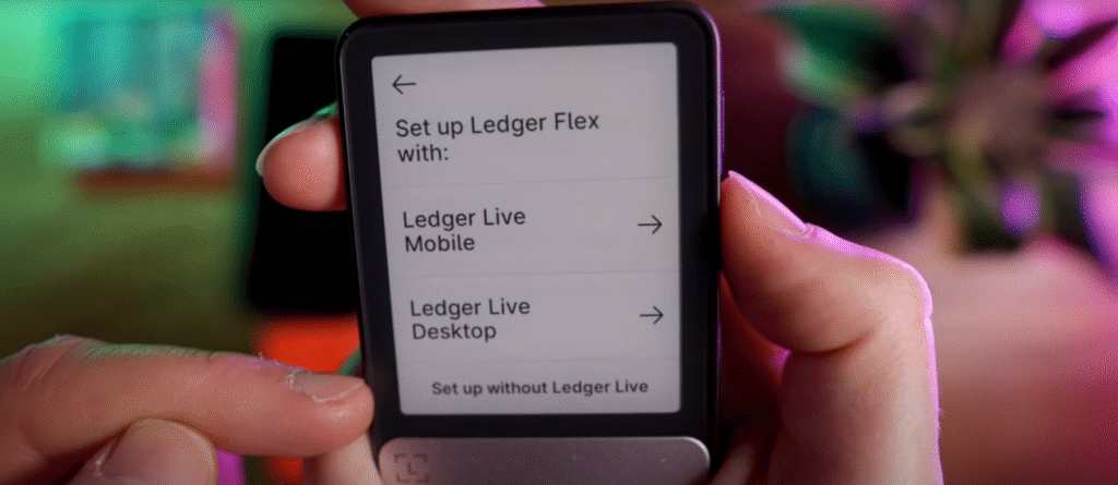 ledger flex setup options