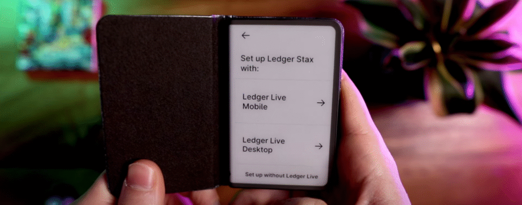 ledger stax setup options