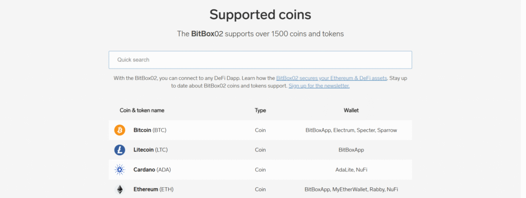 bitbox app wallet support