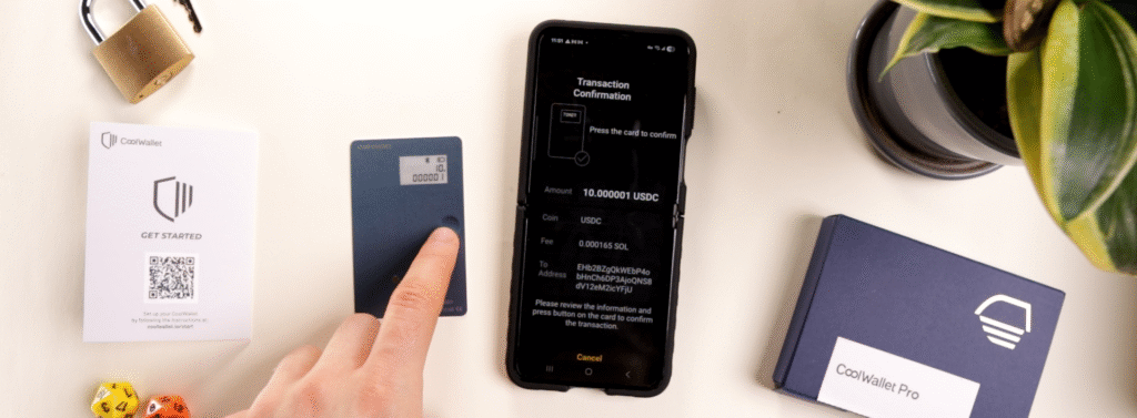 coolwallet pro sending crypto