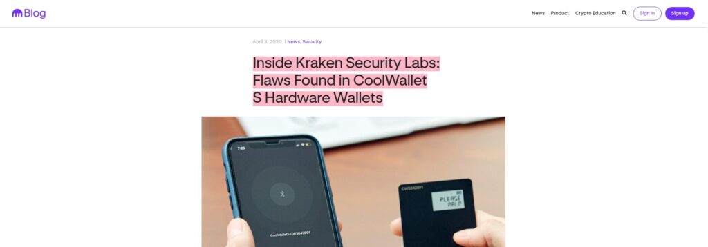 kraken labs finds security flaw coolwallet s