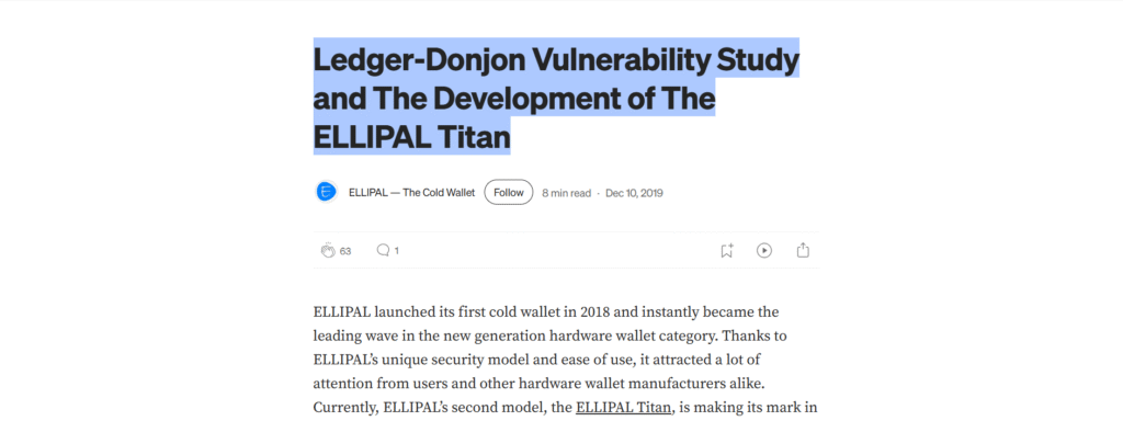 ellipal ec01 device bug ledger