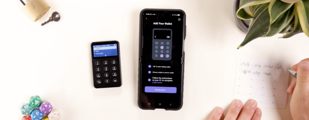 safepal x1 write down seed phrase