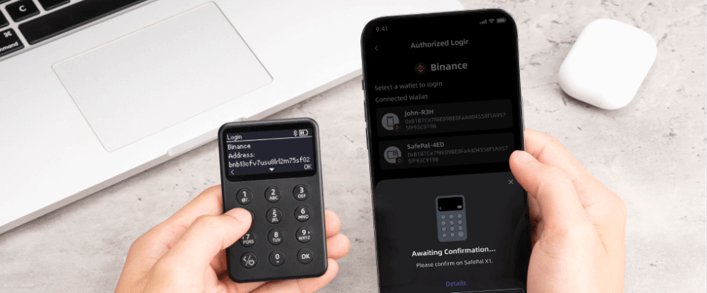 safepal x1 with mobile device